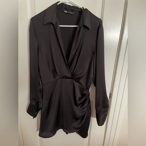 Zara black satin dress